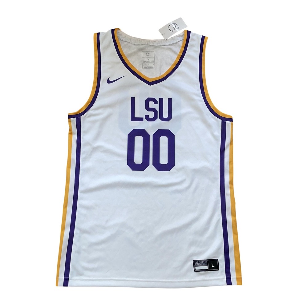 Nike Digital LSU Tigers Hyperelite Champ Basketball Jersey Mens Large White NWT